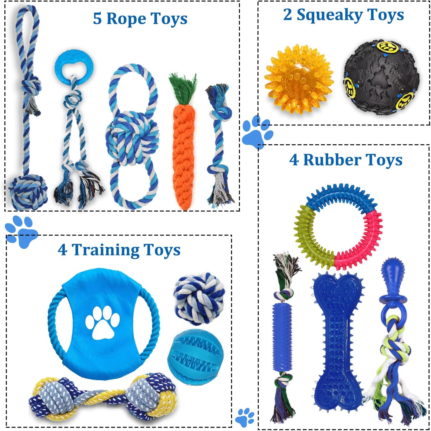 Mnubsrva Juguetes para perros, paquete de 15 para limpieza de dient...