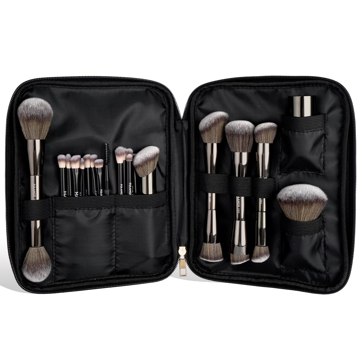 MAANGE Juego de 20 brochas de maquillaje con bolsa, brocha Kabuki d...