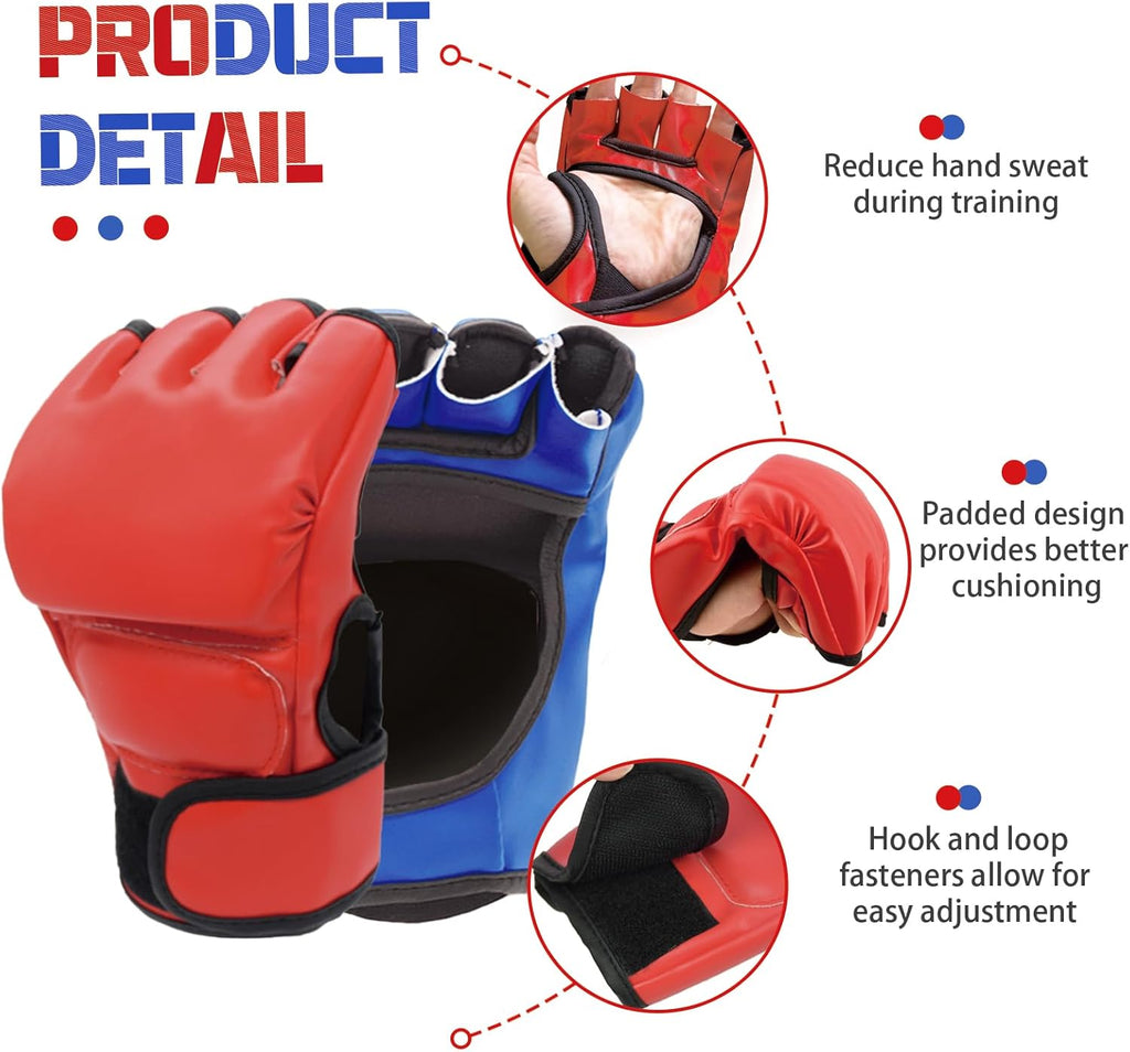 Juego de guantes de boxeo y accesorios para la cabeza, incluye 2 un...