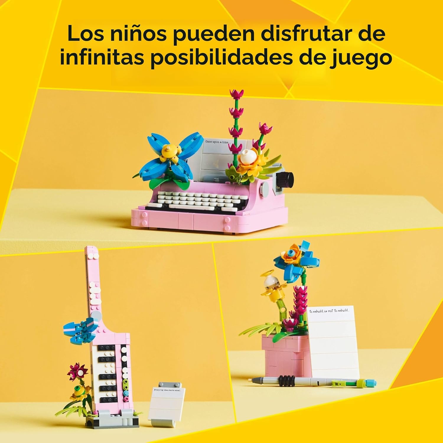 LEGO Creator 31169 - Máquina de escribir 3 en 1 con flores, juguete...