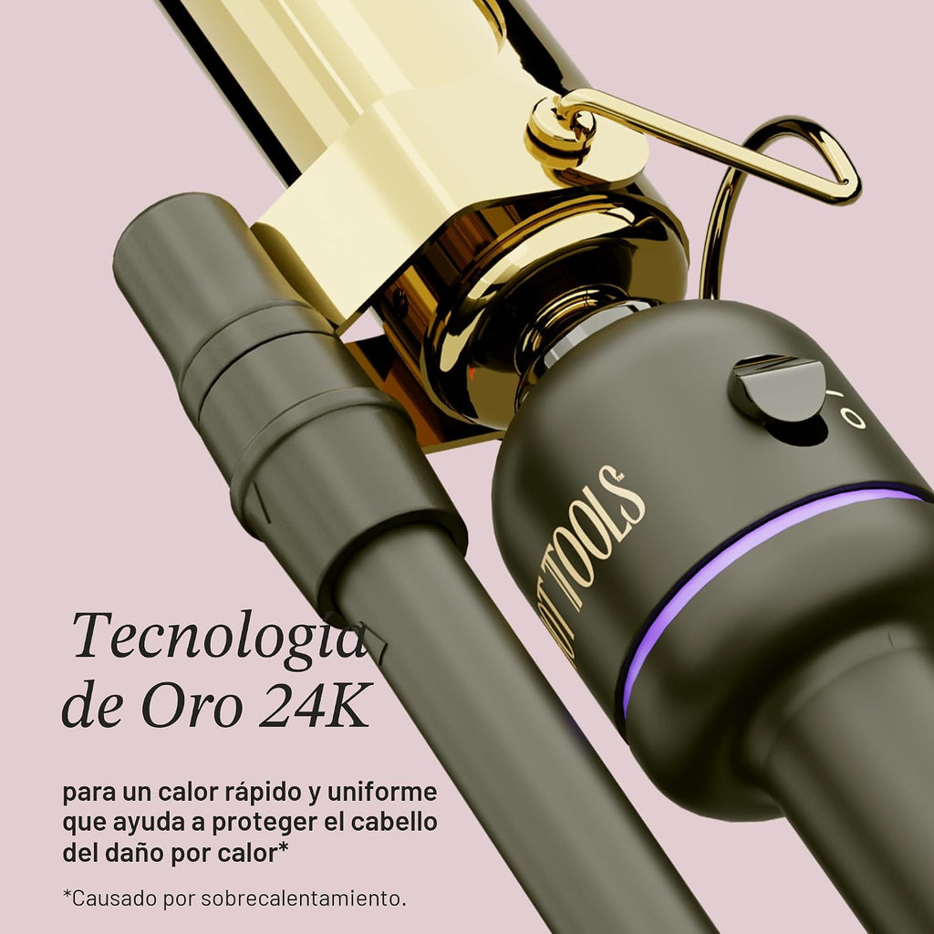 Hot Tools Pro Artist Plancha Marcel de Oro 24K | Rizos Duraderos, O...