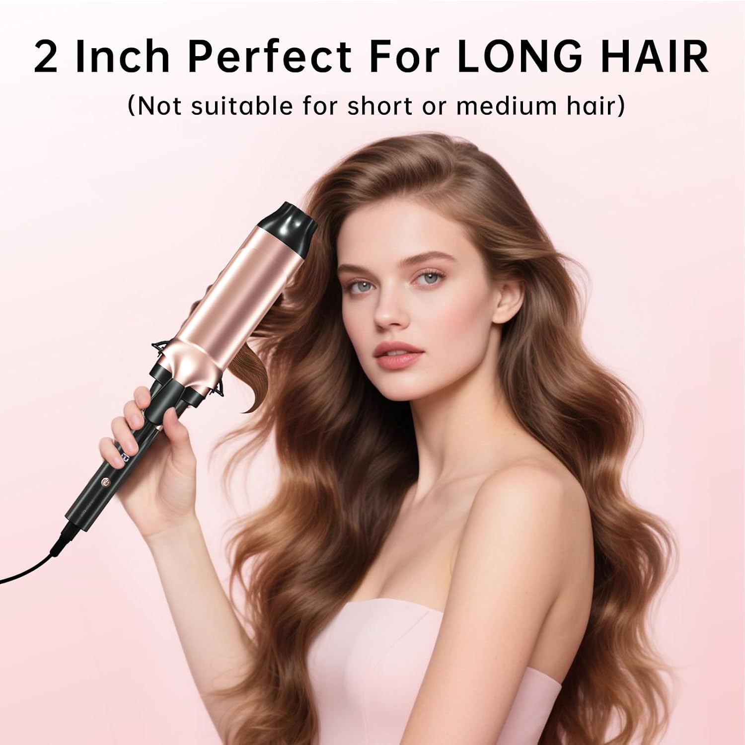 Hahahope Rizador de barril grande de 2 pulgadas para cabello largo...