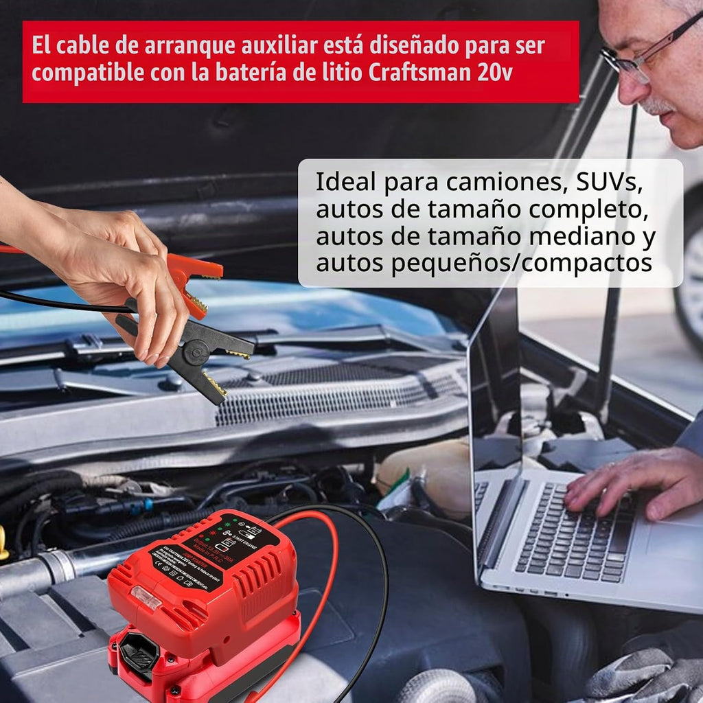 Adaptador de arranque para Craftsman 20V V20 Li-ion alimentado por...