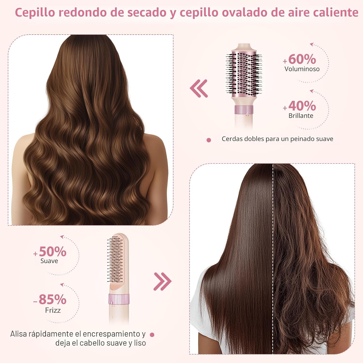 SweetCradle Estilizador de cabello 6 en 1, juego de cepillos secado...