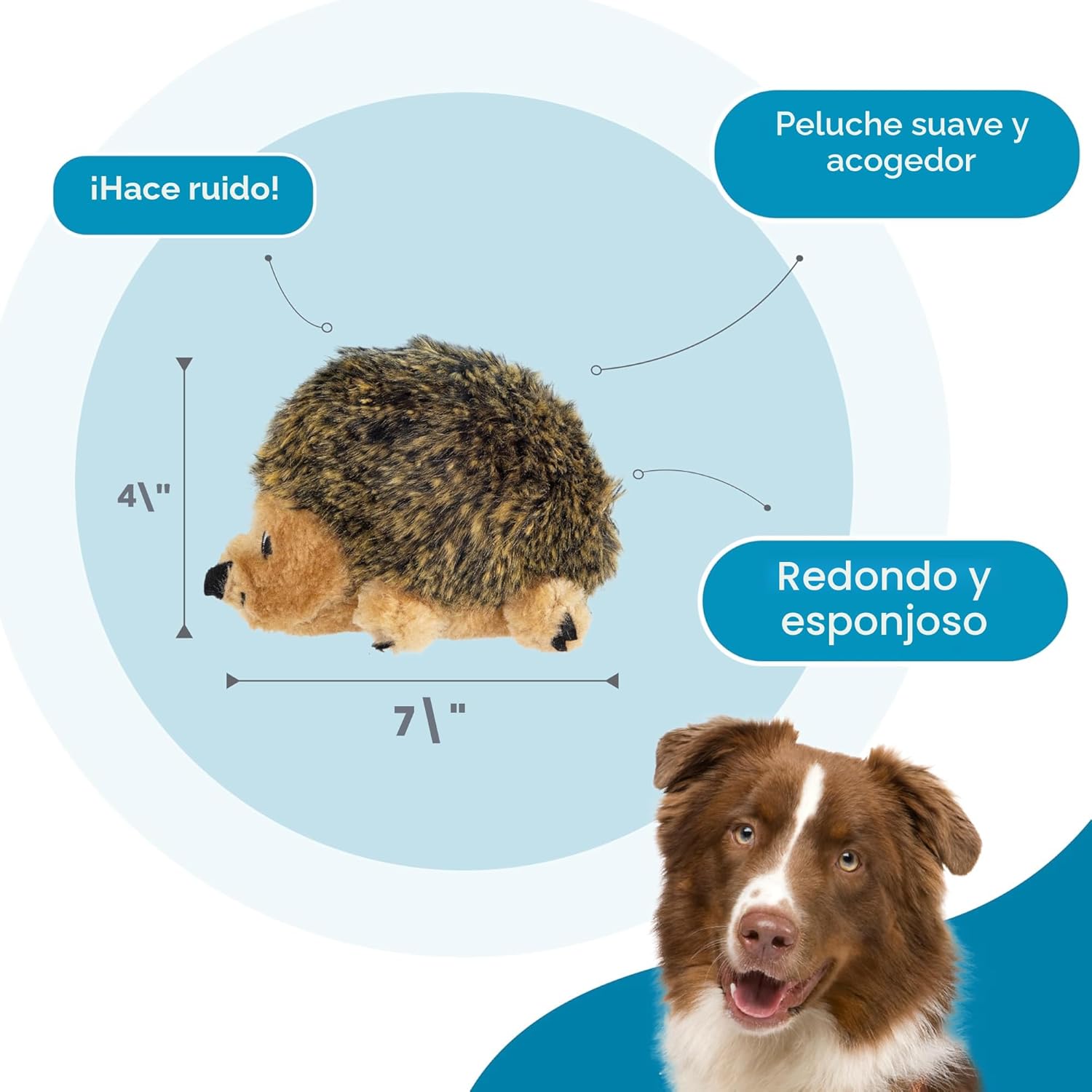 Outward Hound - Juguete de peluche Hedgehogz para perro, tamaño S