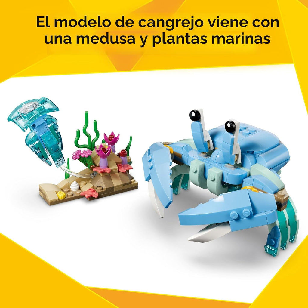 LEGO Creator 31385 - Animales marinos 3 en 1: hermosos juguetes de...