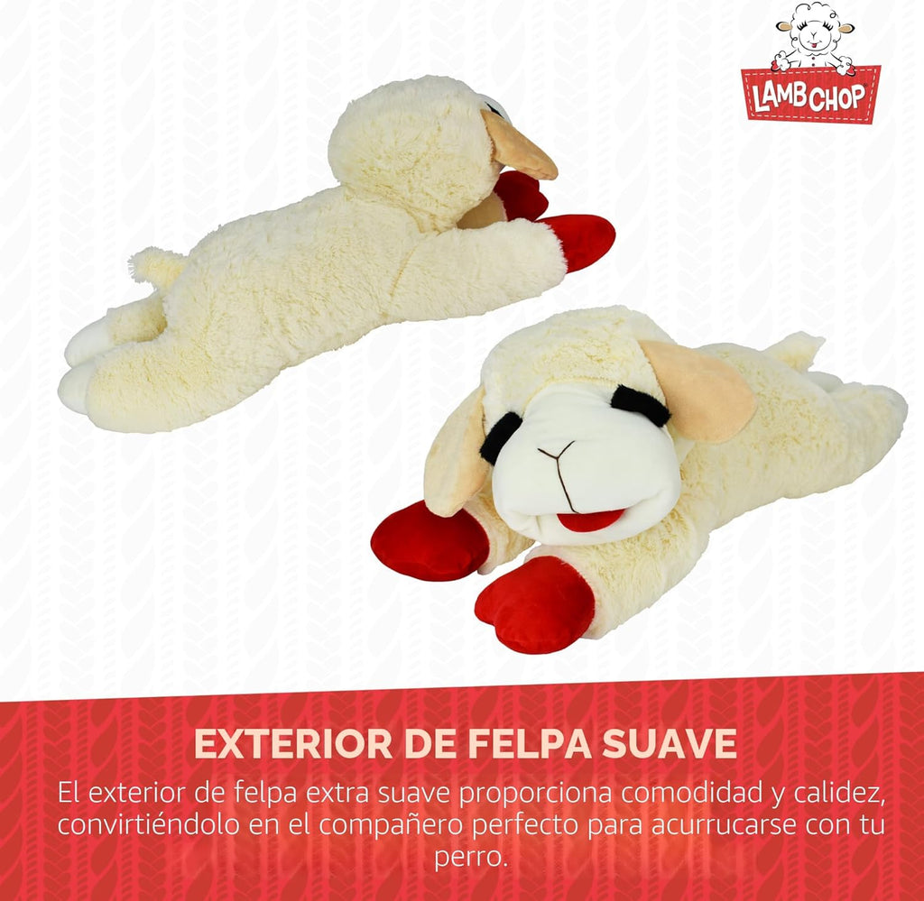 Multipet Licenciado oficialmente Lamb Chop Jumbo White Pelush Dog T...