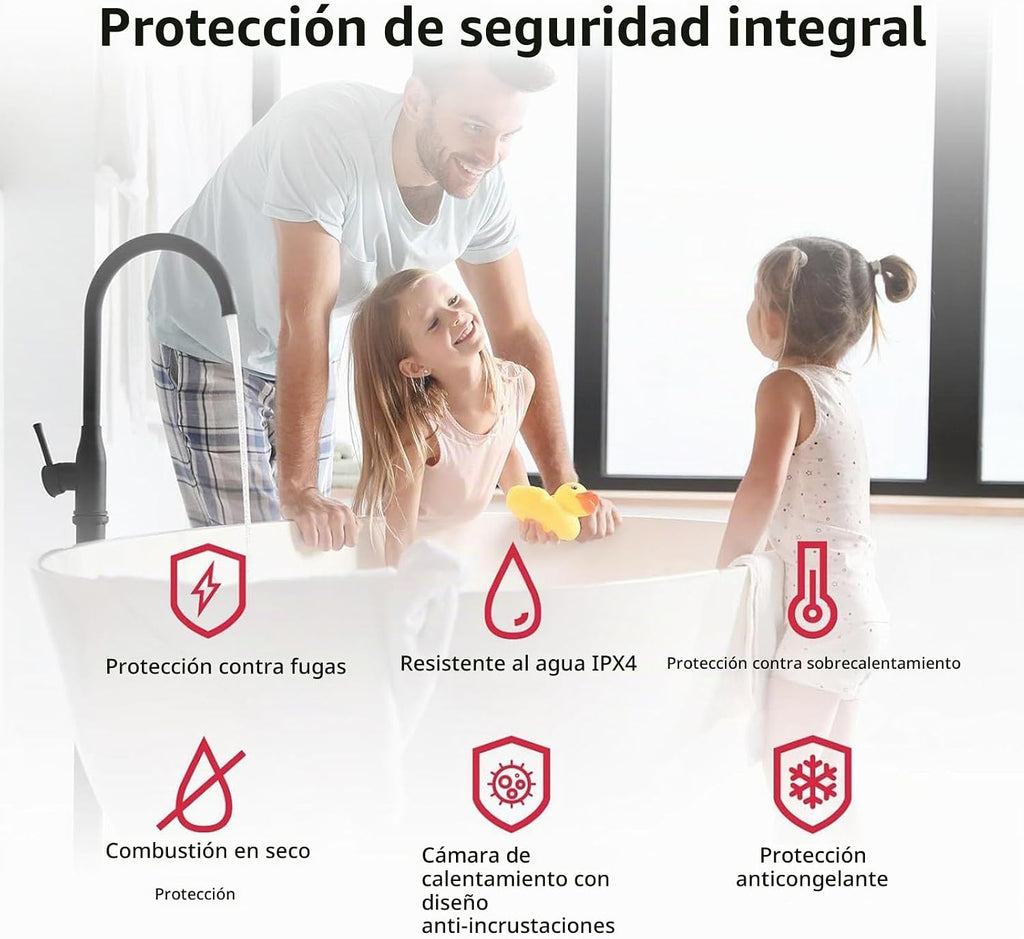 MIZUDO Calentador de agua sin tanque de gas natural de 120,000 BTU,...