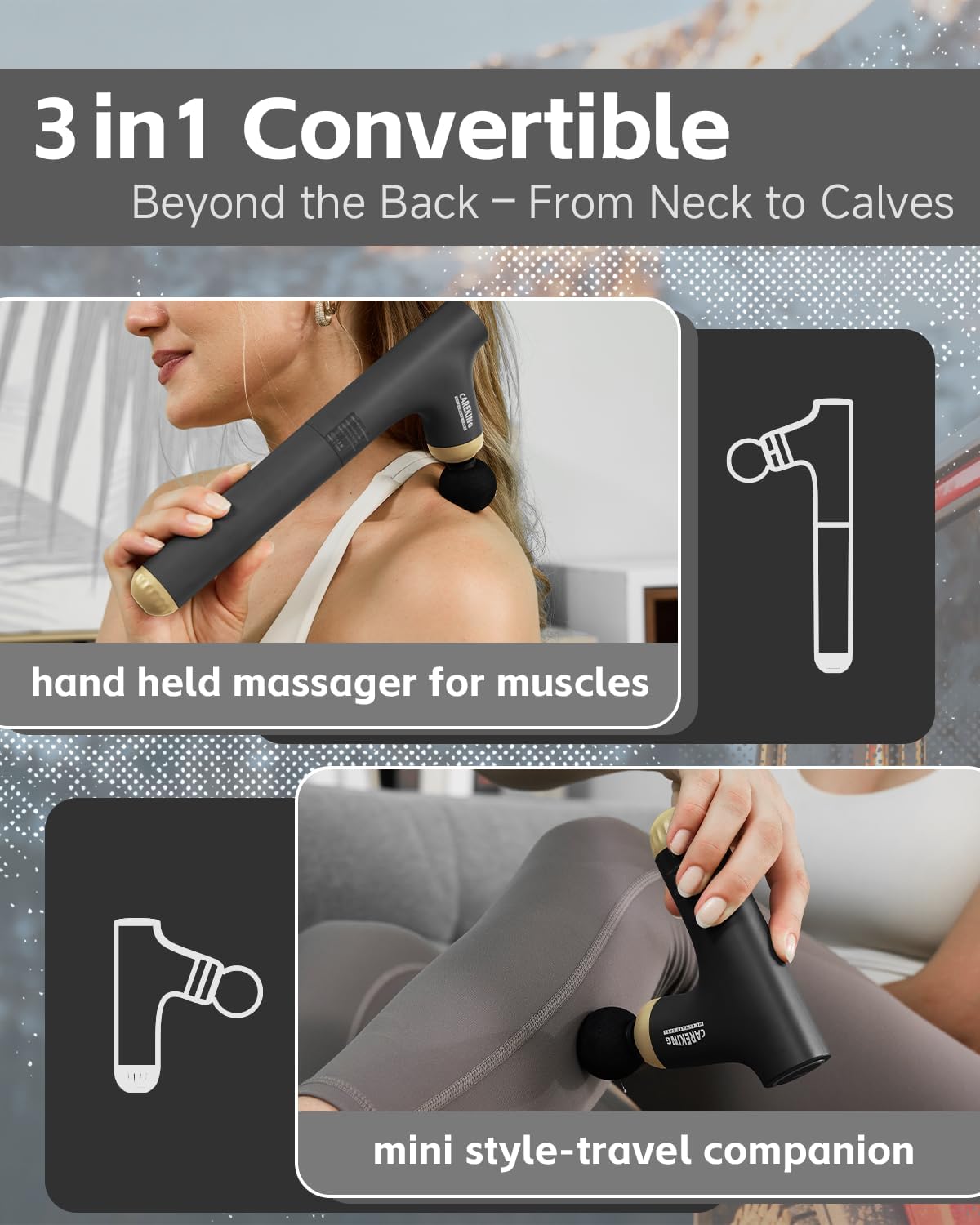 CAREKING WE ALWAYS CARE Pistola masajeadora muscular 3 en 1 con man...