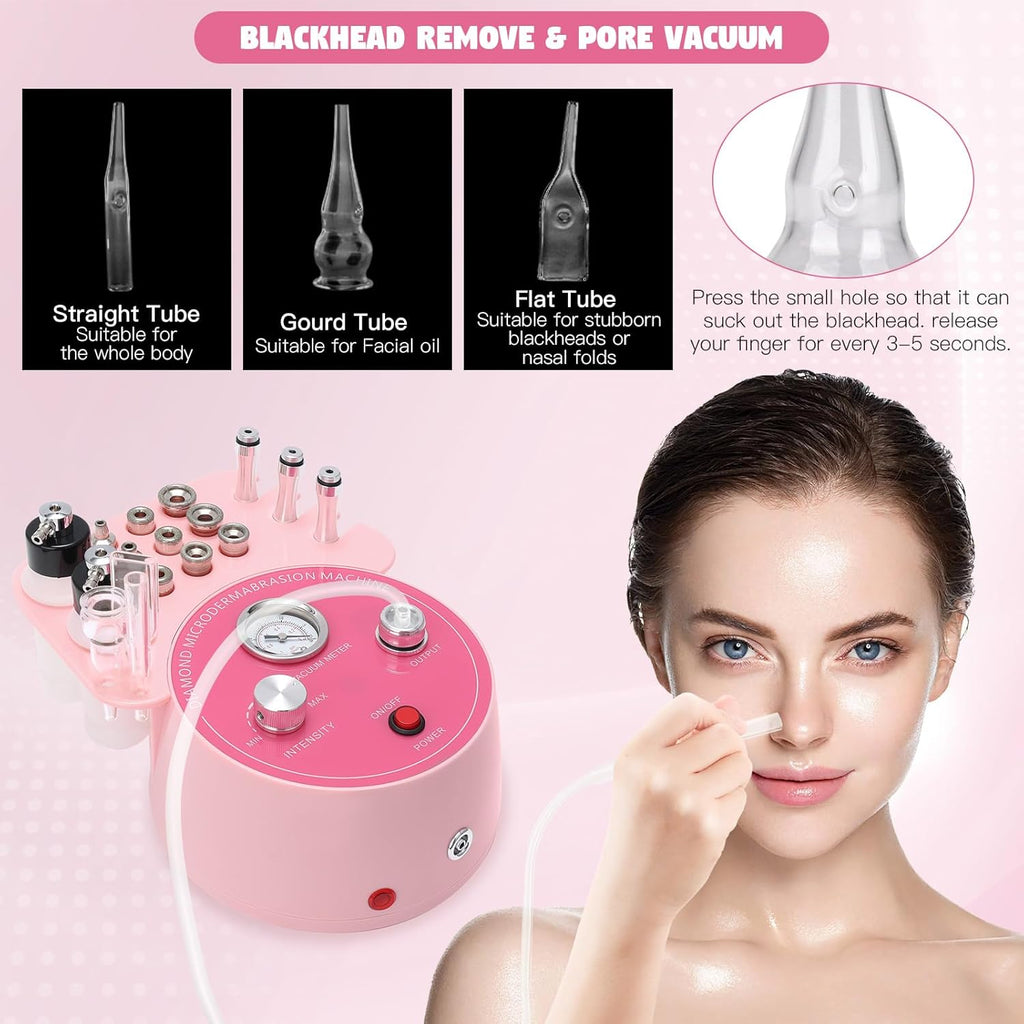 Beauty Star - Máquina de microdermoabrasión de diamante 3 en 1, máq...