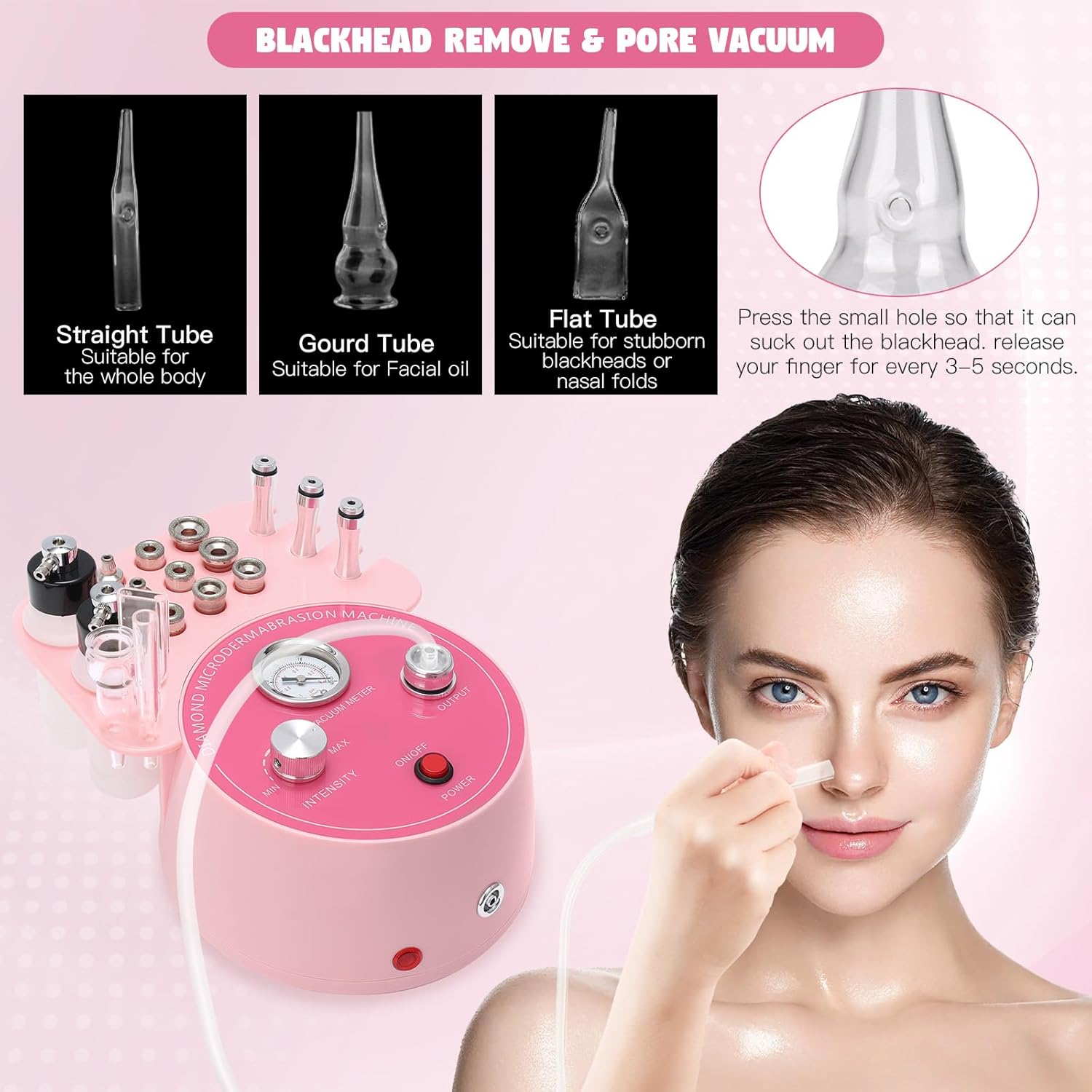 Beauty Star - Máquina de microdermoabrasión de diamante 3 en 1, máq...
