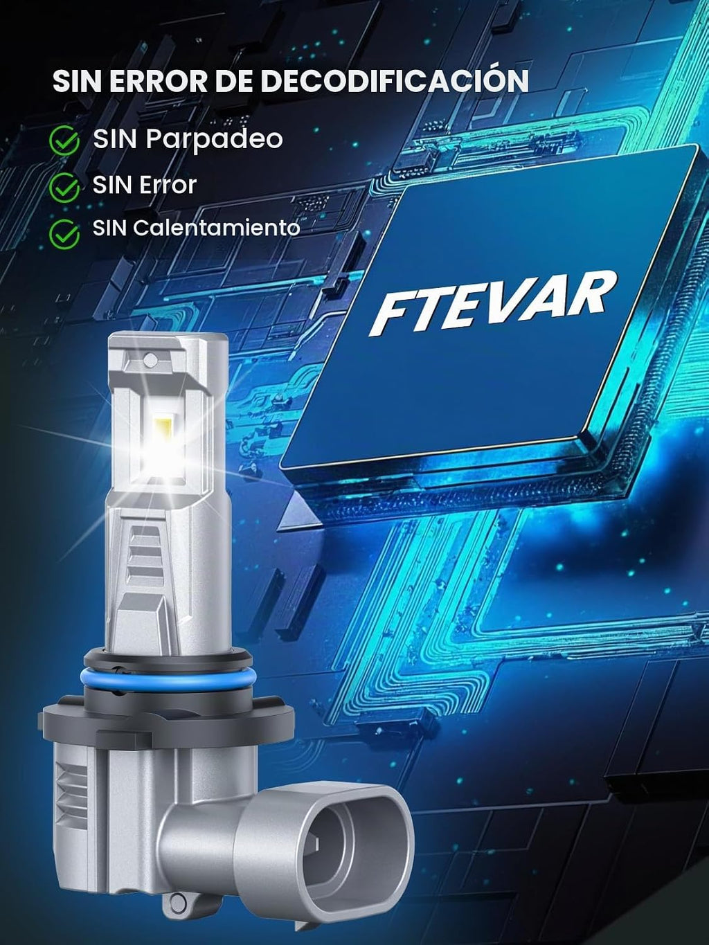 FTEVAR Bombillas LED 9005\/HB3 para luces altas o bajas, Plug and P...