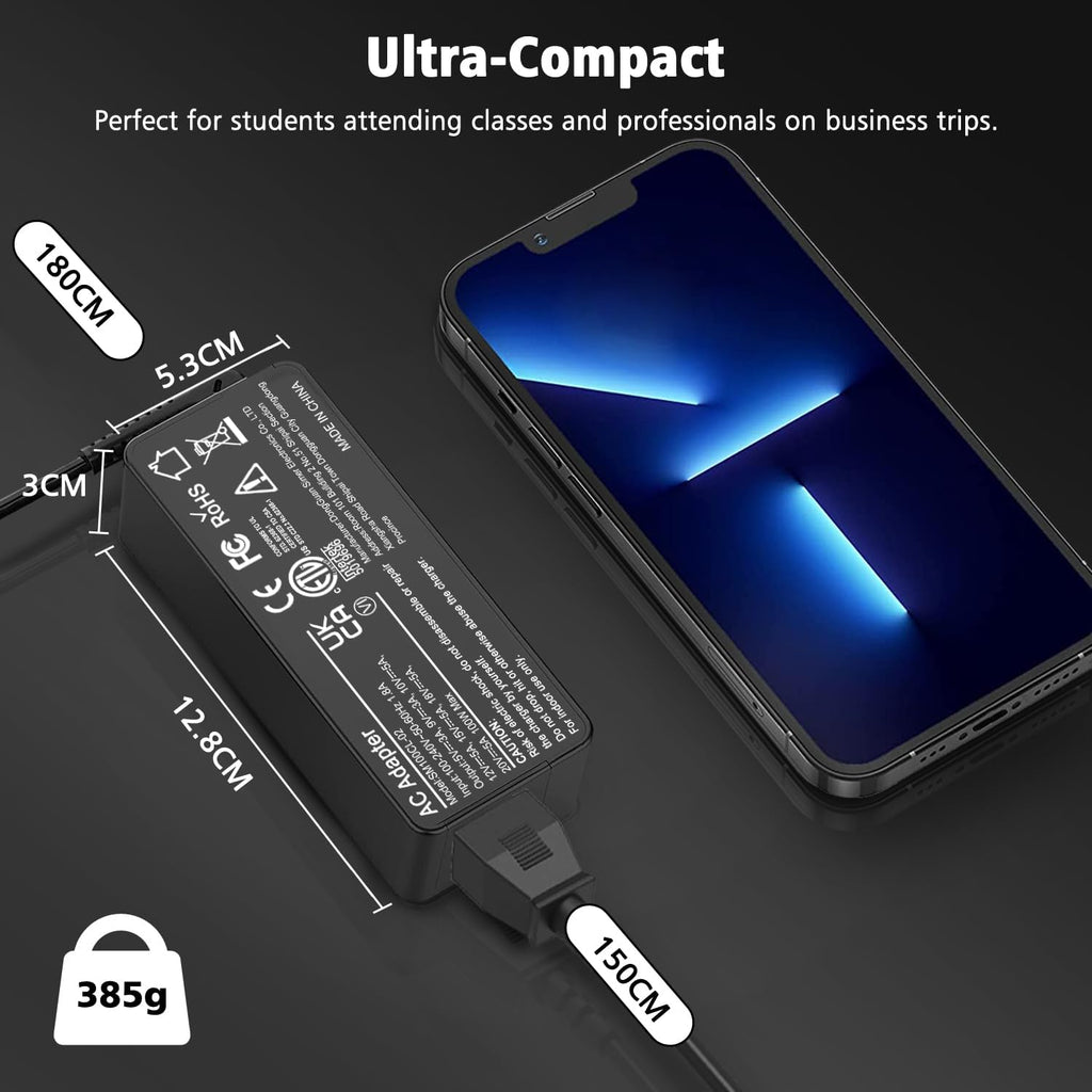 Cargador USB C para laptop, cargador USB C de 100 W, repuesto de ca...