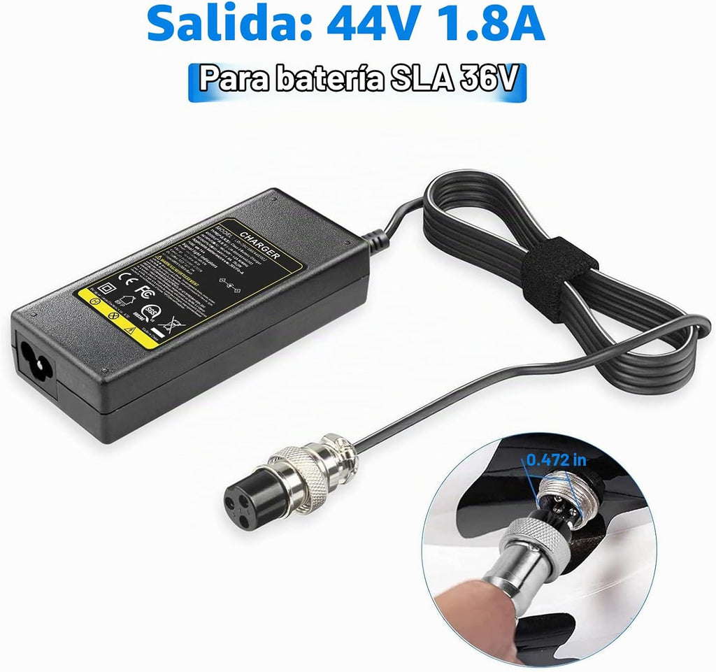 Cargador de 44 voltios y 1.8 amperios para 36 V Boreem Jia, Minimot...
