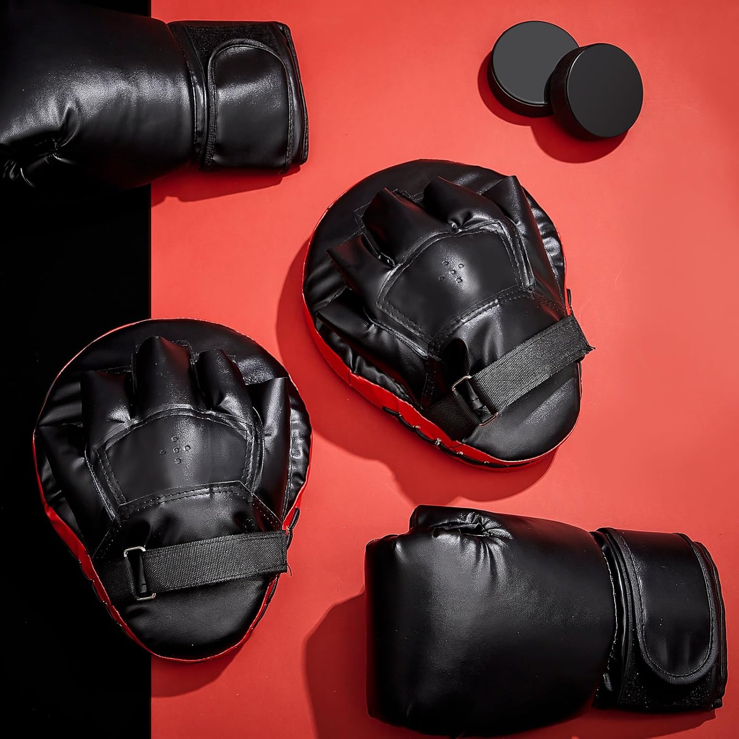 Foilswirl Juego de 2 pares de guantes de boxeo 4 en 1 de 8 onzas y...