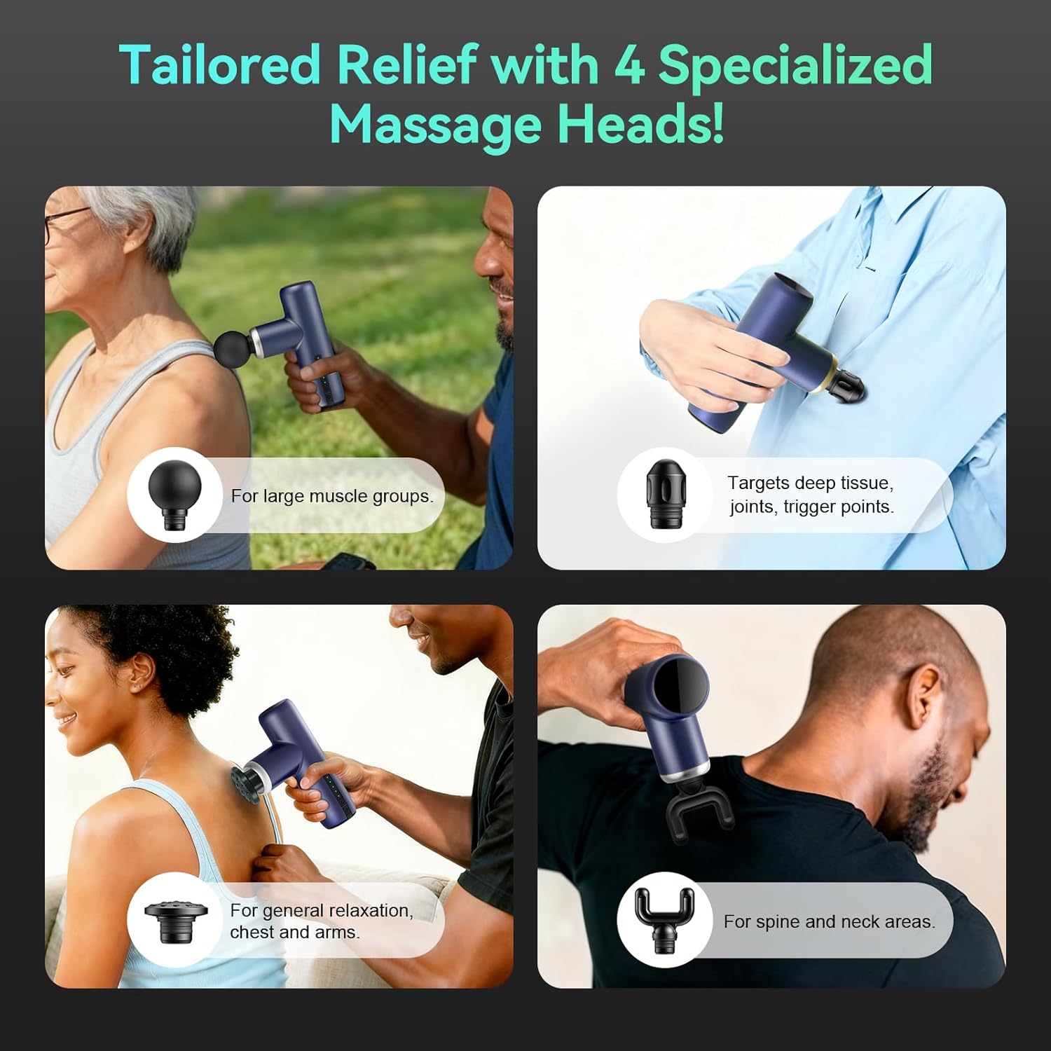 solfree Mini pistola de masaje de bolsillo para tejido profundo, si...