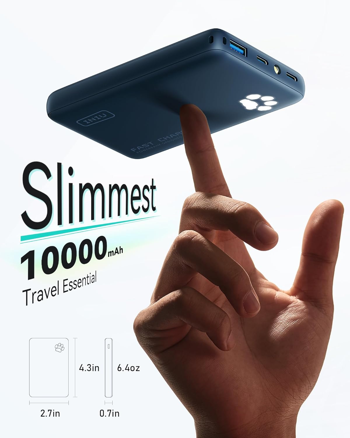INIU Cargador portátil, ultra delgado de 10000 mAh, 45 W, batería d...