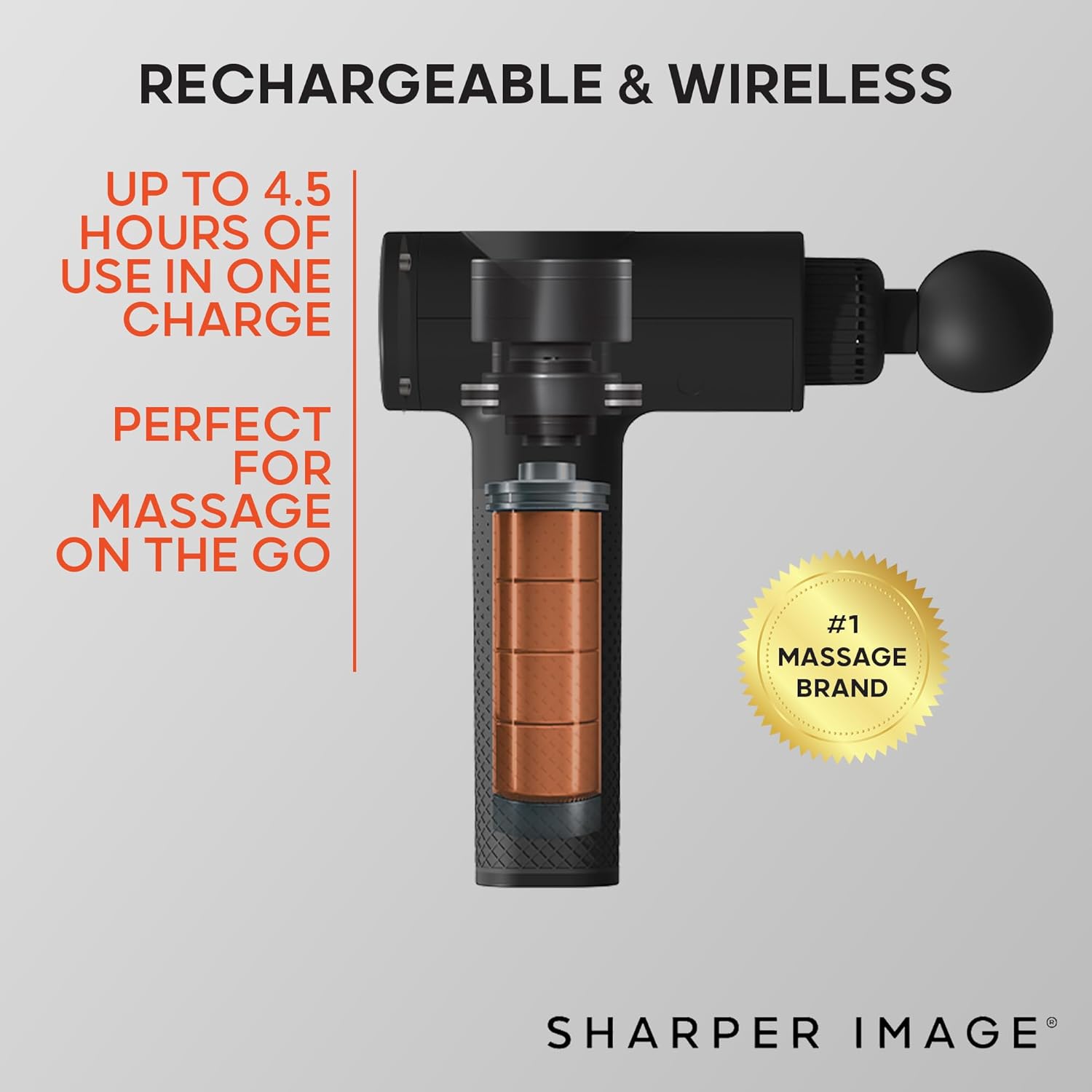 Sharper Image Deep Tissue Percussion Massage Gun, Powerboost Rechar...