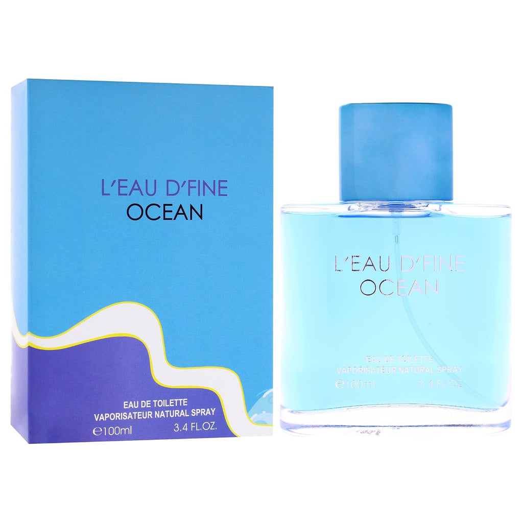 LEau DFine Ocean de Fine Perfumery para hombres - 3.4 oz EDT Spray