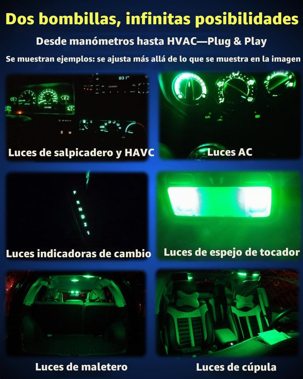 WLJH Canbus - Enchufe giratorio PC74 Super brillante T5 2721 73 74...