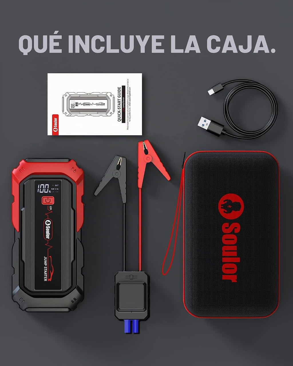 Arrancador de batería de arranque portátil de batería de coche para...