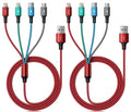 Cable de carga múltiple 4A, cable de carga múltiple de nailon trenz...
