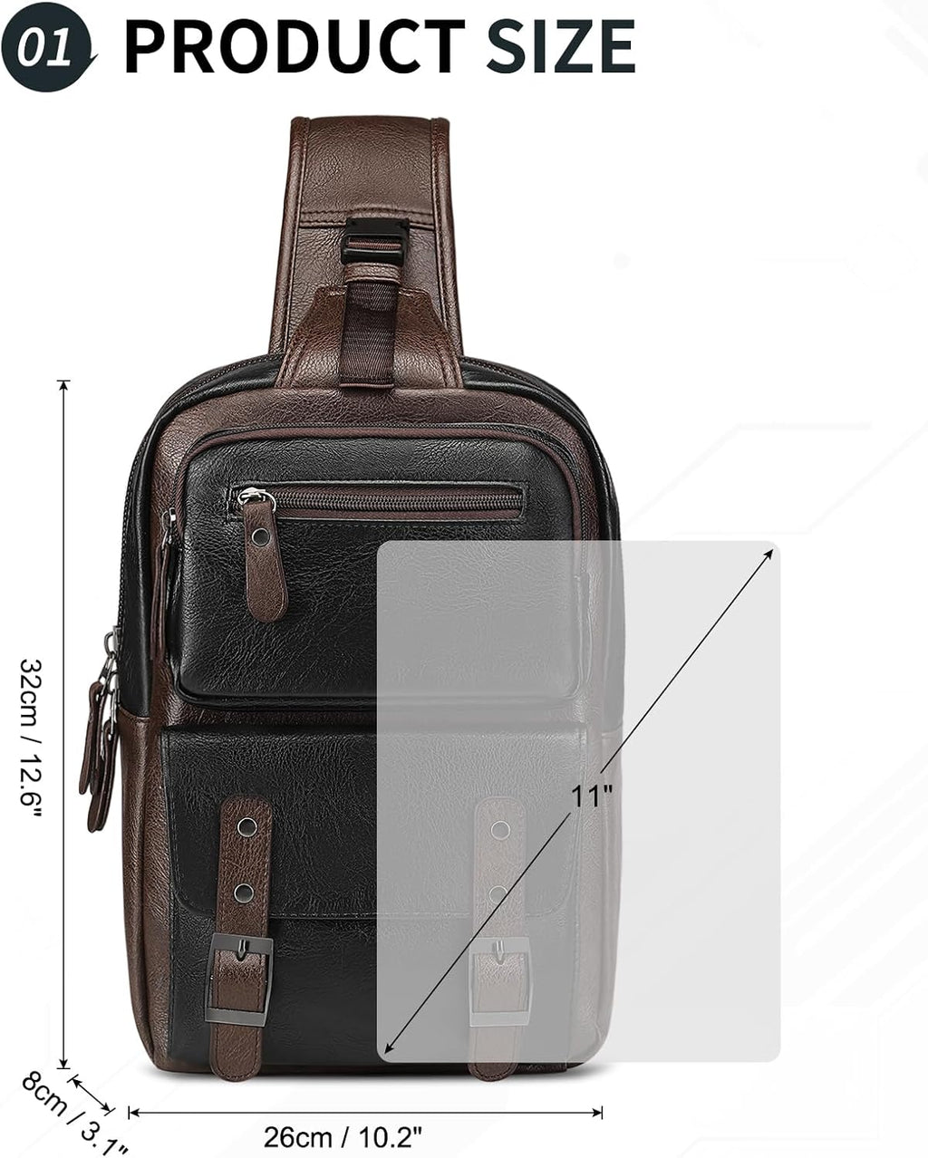 SUIKIHUM Mochila vintage de piel sintética, bandolera cruzada con c...