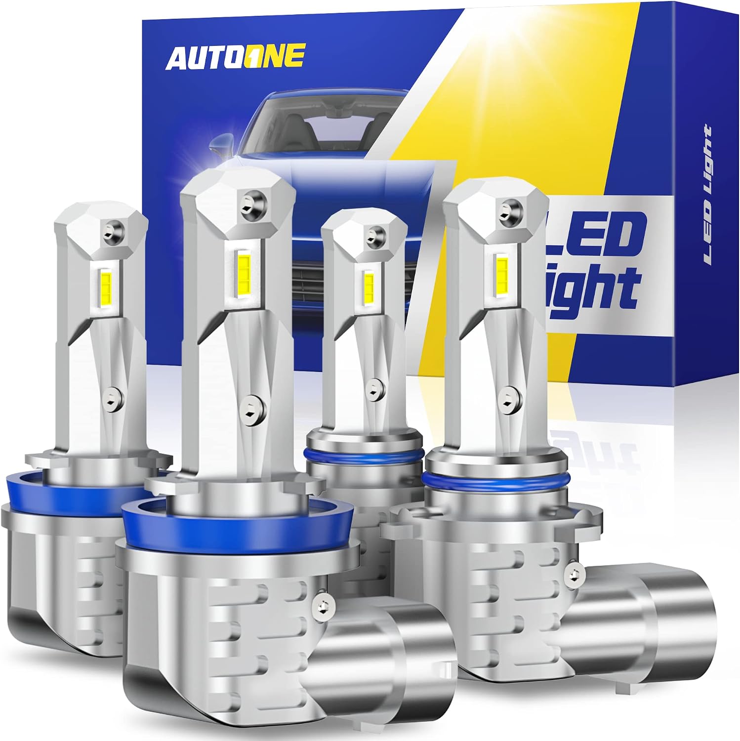 AUTOONE Bombillas LED H11\/H9\/H8 9005\/HB3 Combo 6000K Blanco 1000...