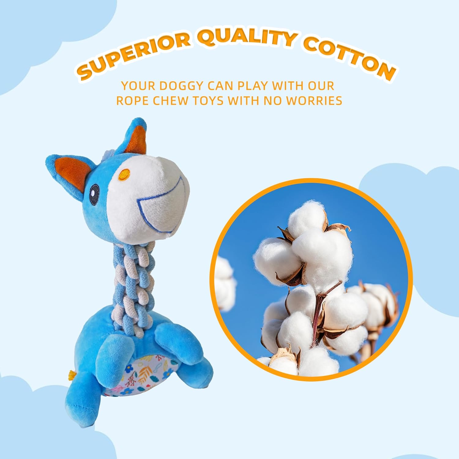 DSUMD Knots Twists Juguete para Perros, Juguete de Cuerda Chirriant...