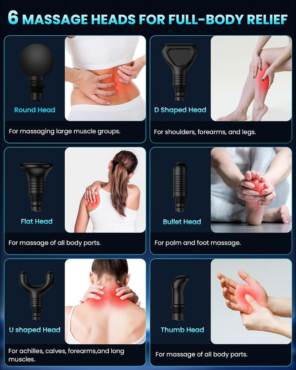CAMEFER Massage Gun Deep Tissue, Handheld Percussion Muscle Massage...