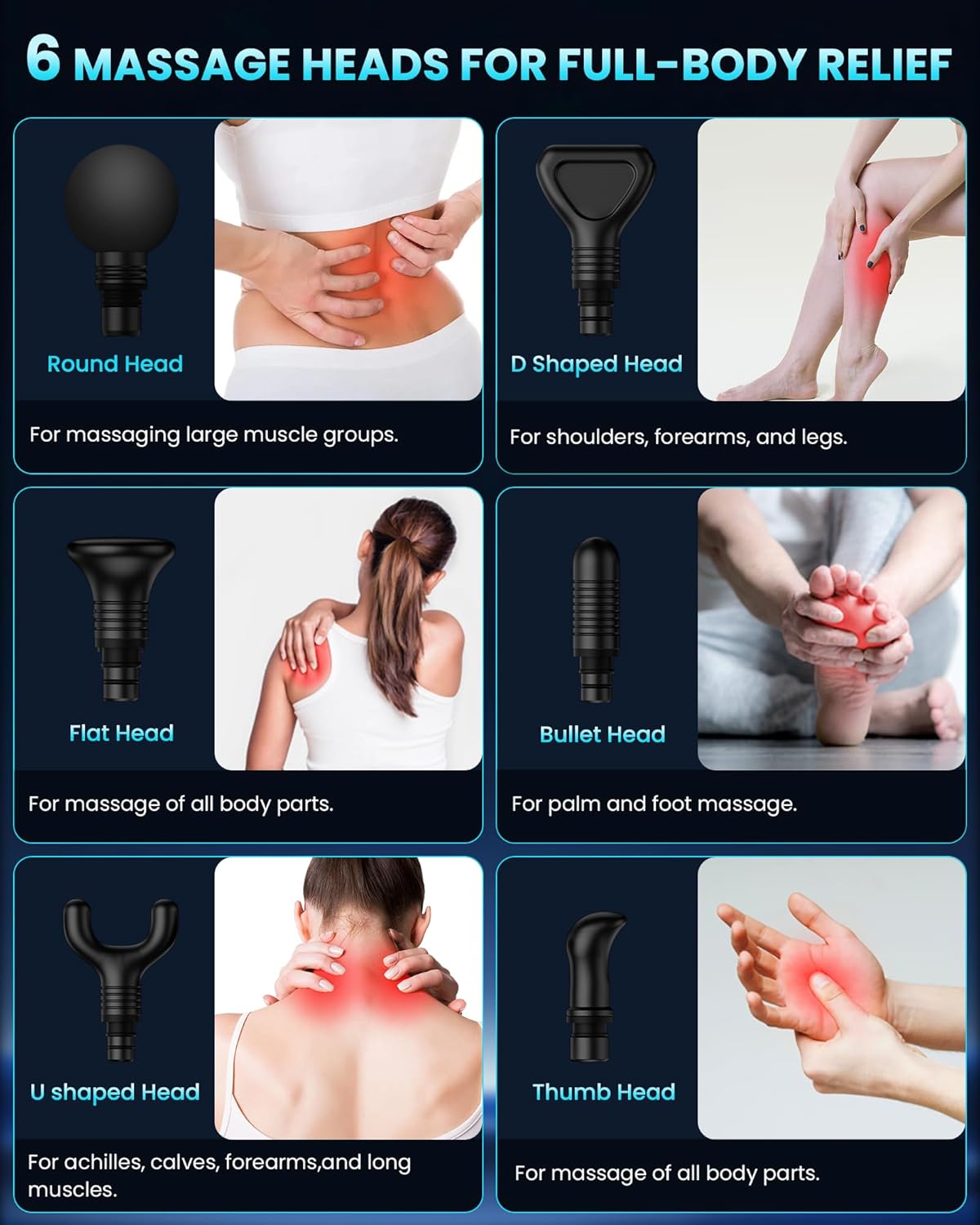 CAMEFER Massage Gun Deep Tissue, Handheld Percussion Muscle Massage...