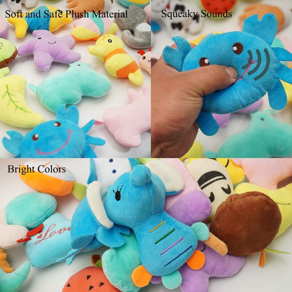 HDMOTU Paquete de 26 juguetes chirriantes suaves para perros pequeñ...