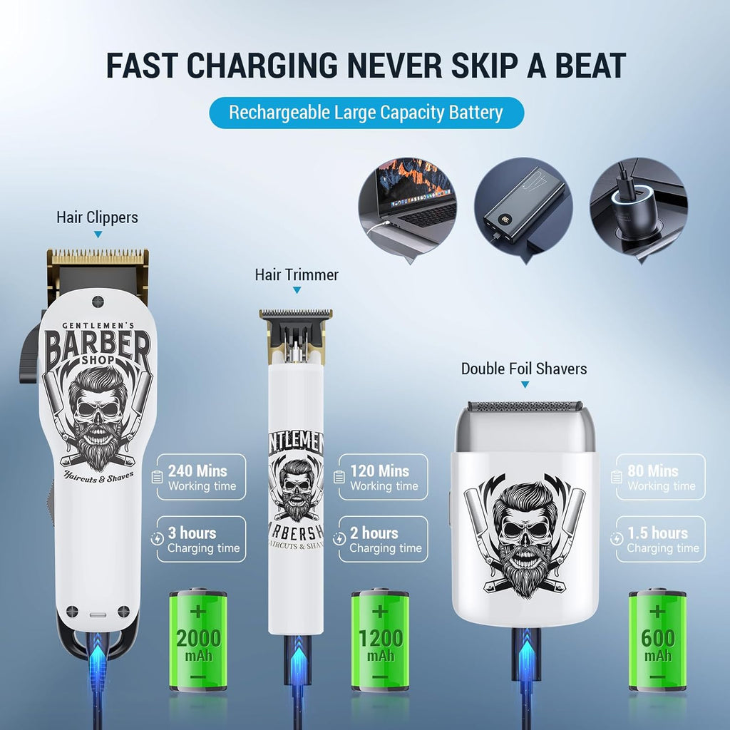 BESTBOMG® Cortadores de pelo para hombres profesionales, kits y set...