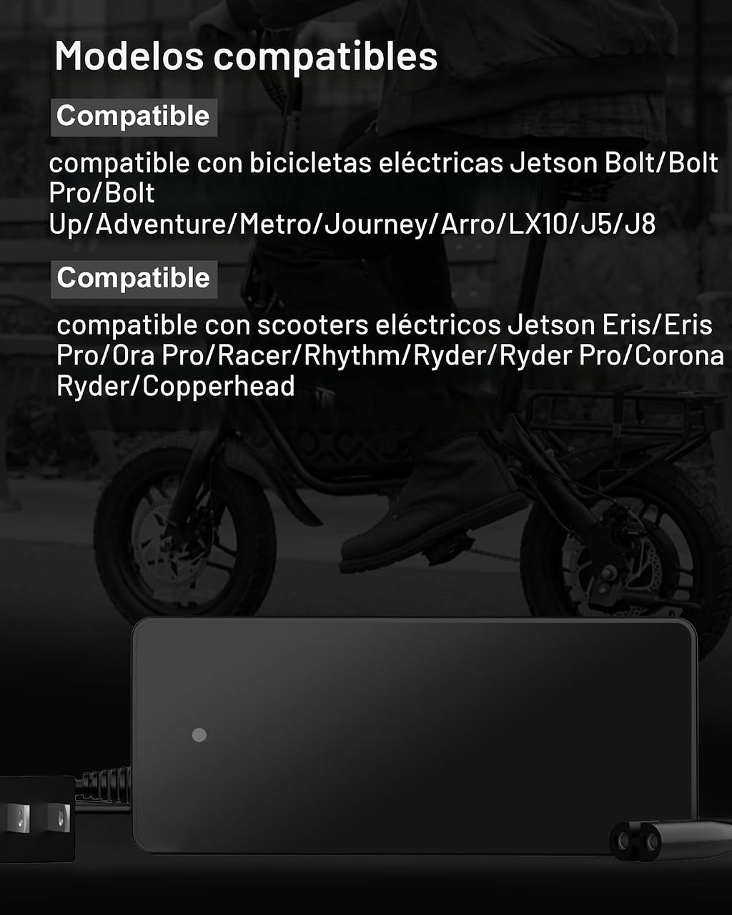 Cargador VHBW de 42 V para bicicleta eléctrica Jetson, compatible c...