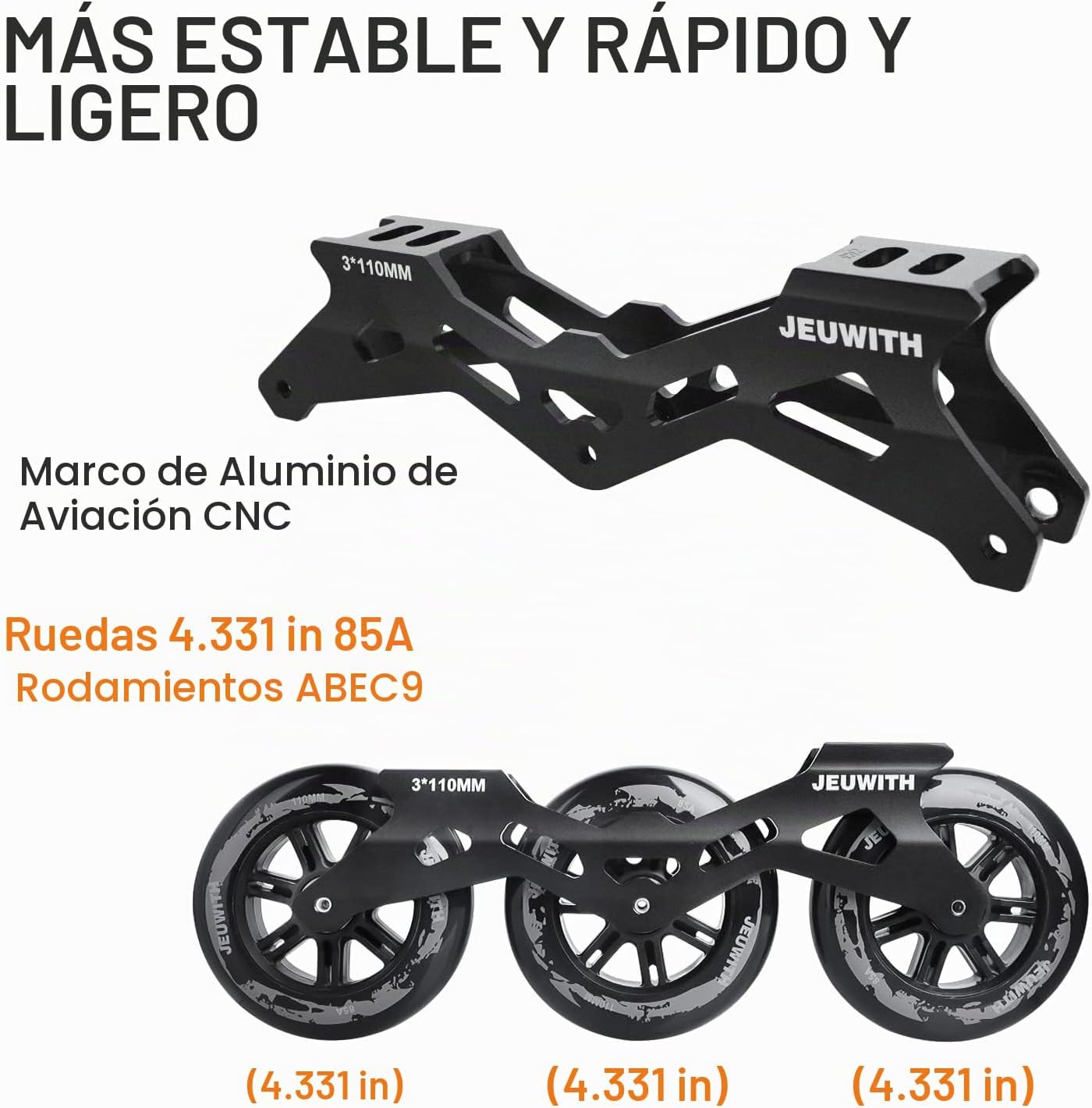 Patines en línea para hombres y mujeres, patines de 3 ruedas para h...