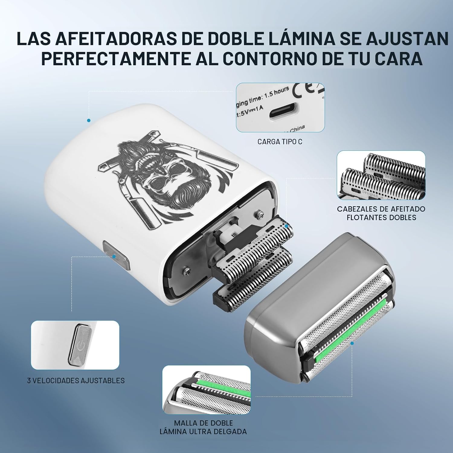 BESTBOMG® Cortadores de pelo para hombres profesionales, kits y set...