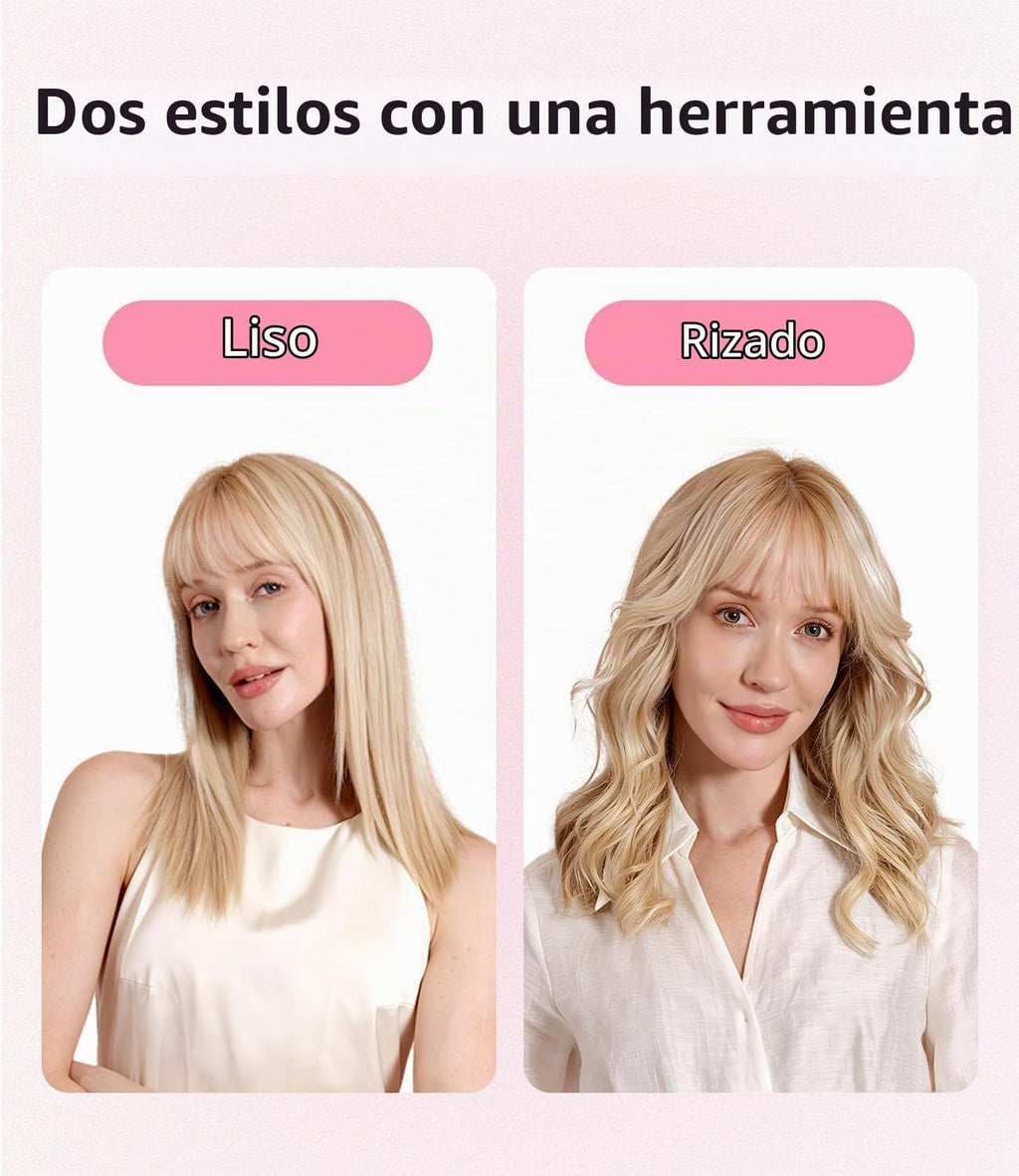FORLIFA - Plancha rizadora para cabello corto, rizador de pelo 2 en...