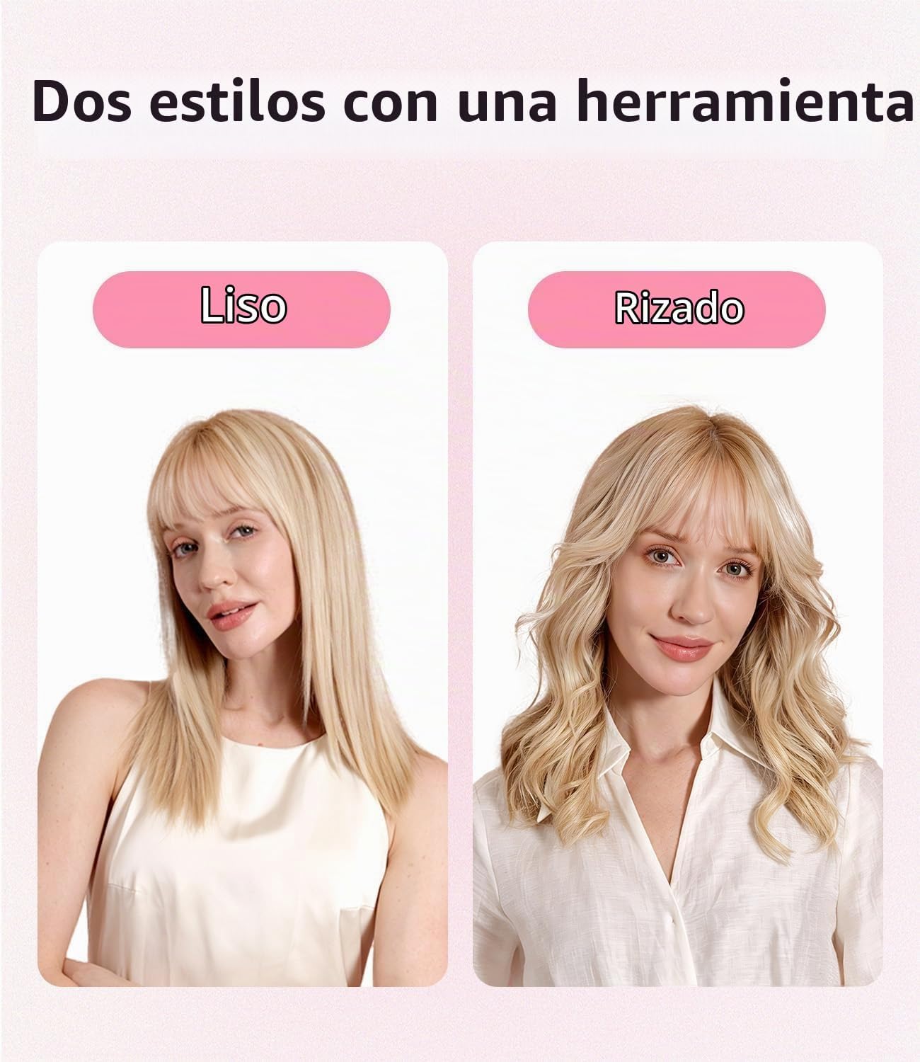 FORLIFA - Plancha rizadora para cabello corto, rizador de pelo 2 en...
