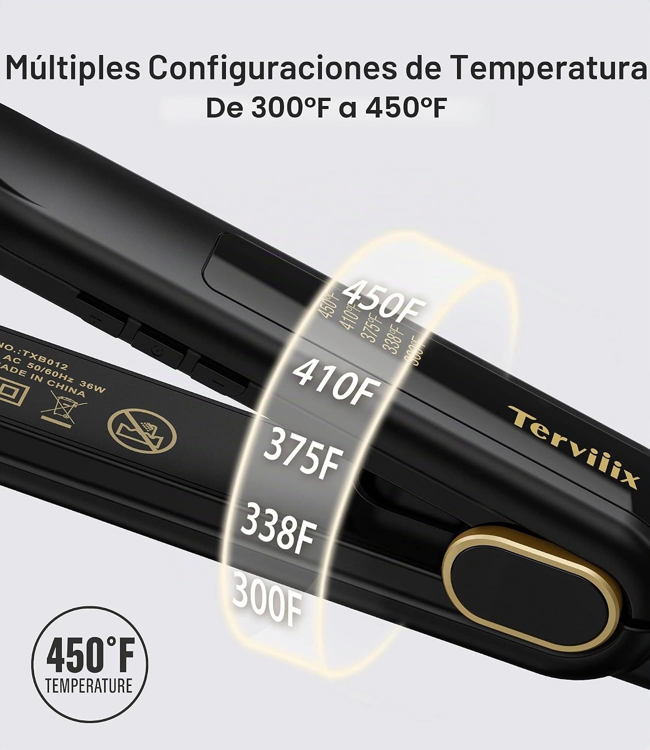 Terviiix Plancha plana de 1\/2 pulgada para cabello corto, alisador...