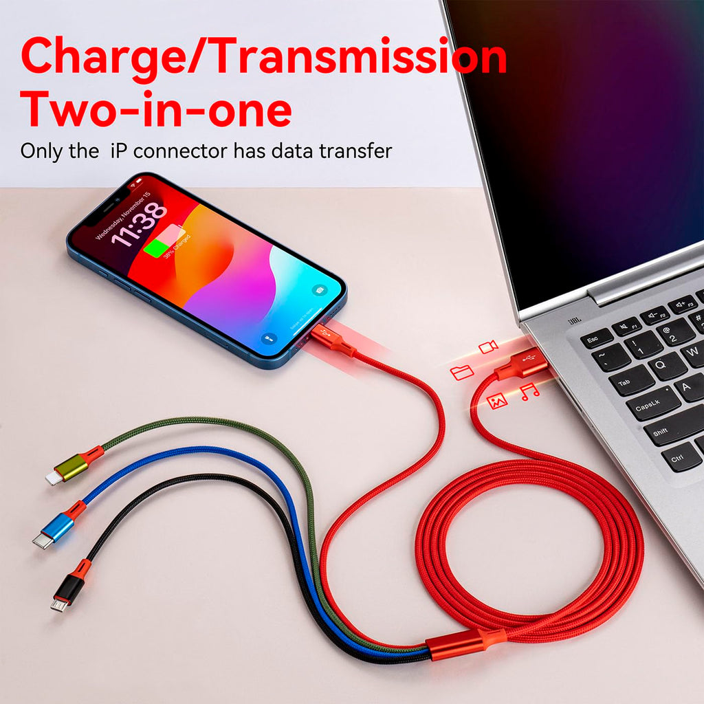 Minlu - Cable de carga Multi USB 4A, 4 en 1, con adaptador de doble...