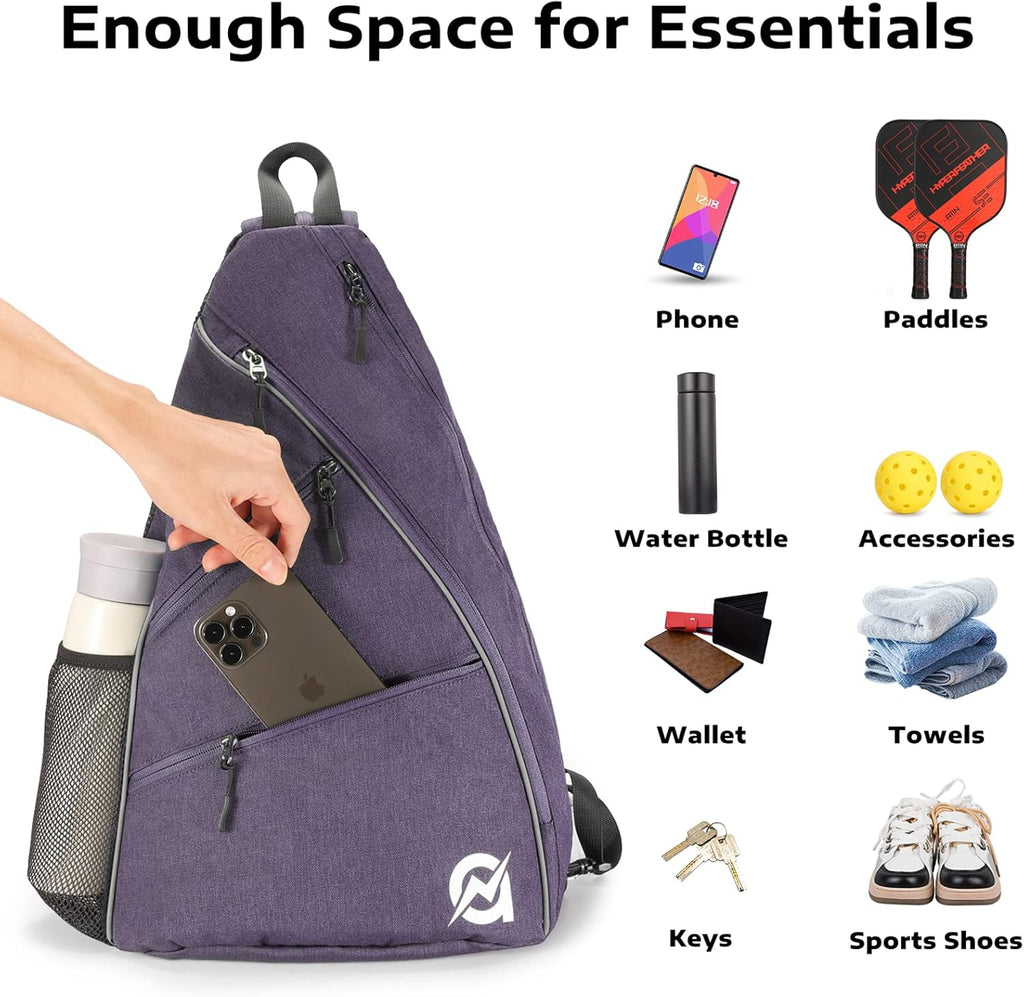 A11N SPORTS Bolsa de Pickleball, Bandolera Reversible con Correa Cr...