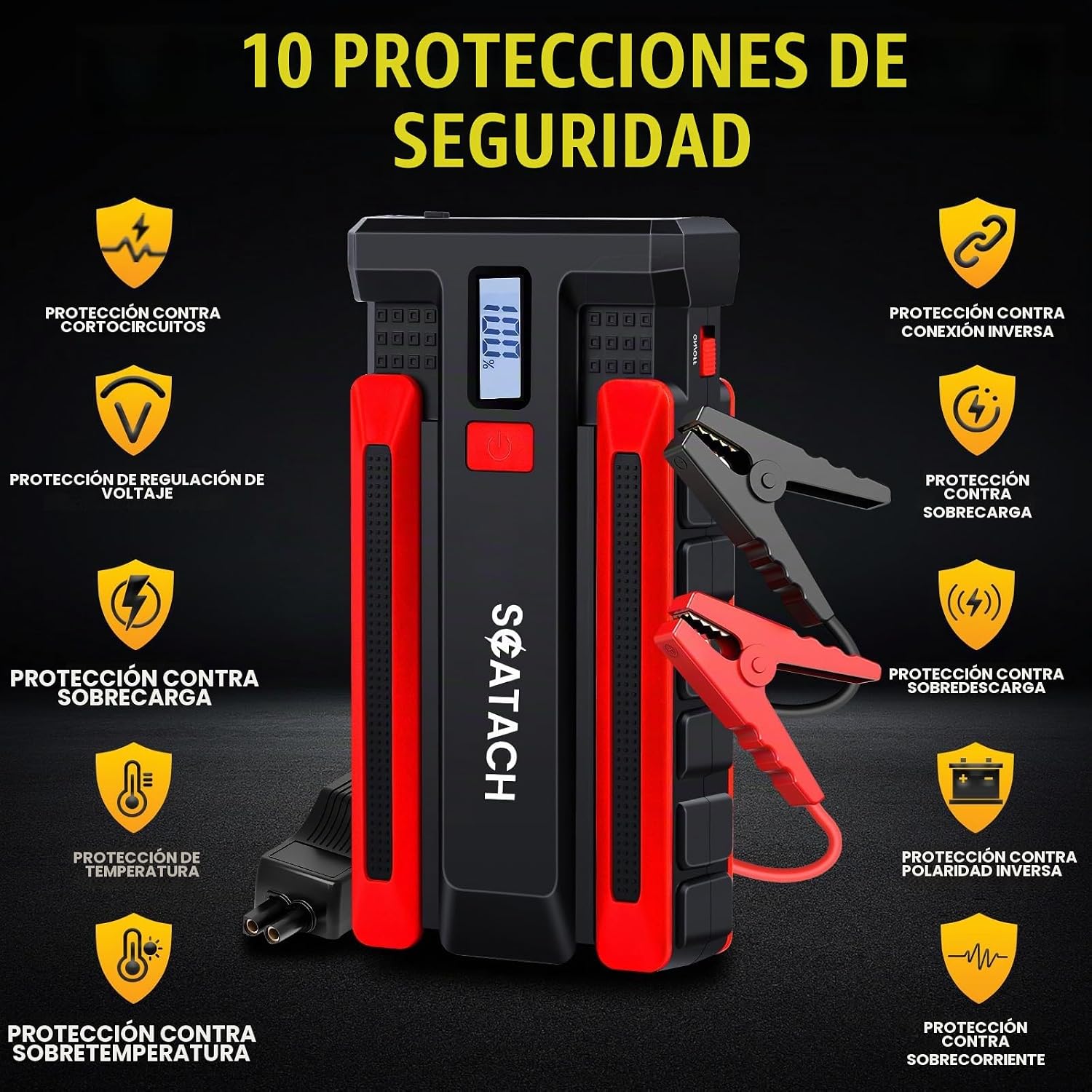 Scatach Jump Starter 5000A, arrancador de batería de coche de 12V |...