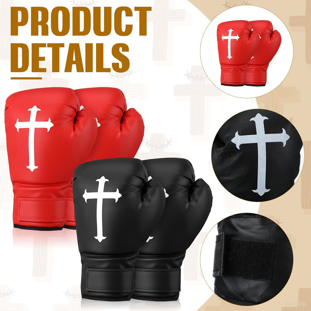 JolliLudo 2 pares de guantes de boxeo cristianos de 12 onzas para h...