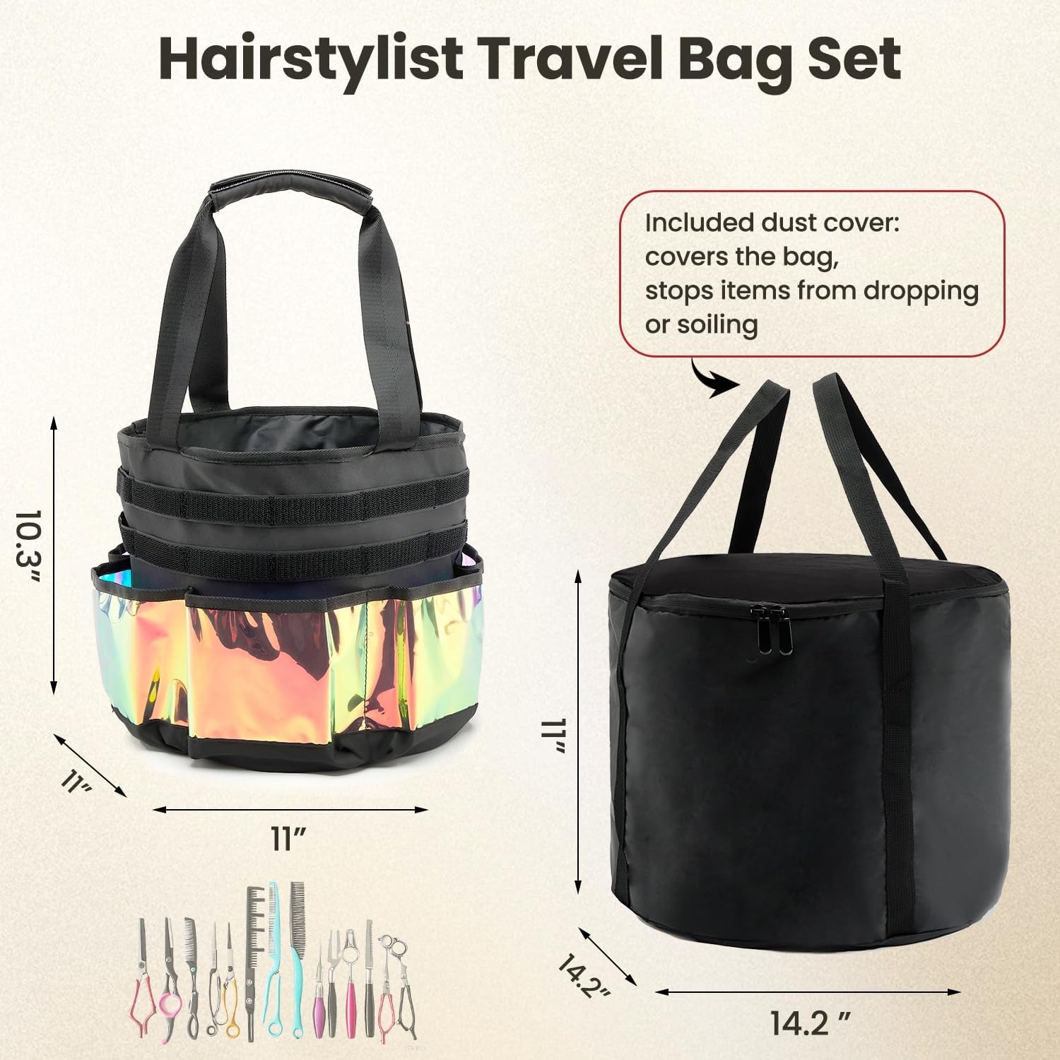 PUMHUBO Bolsa de viaje para estilista, con cubierta antipolvo, gran...