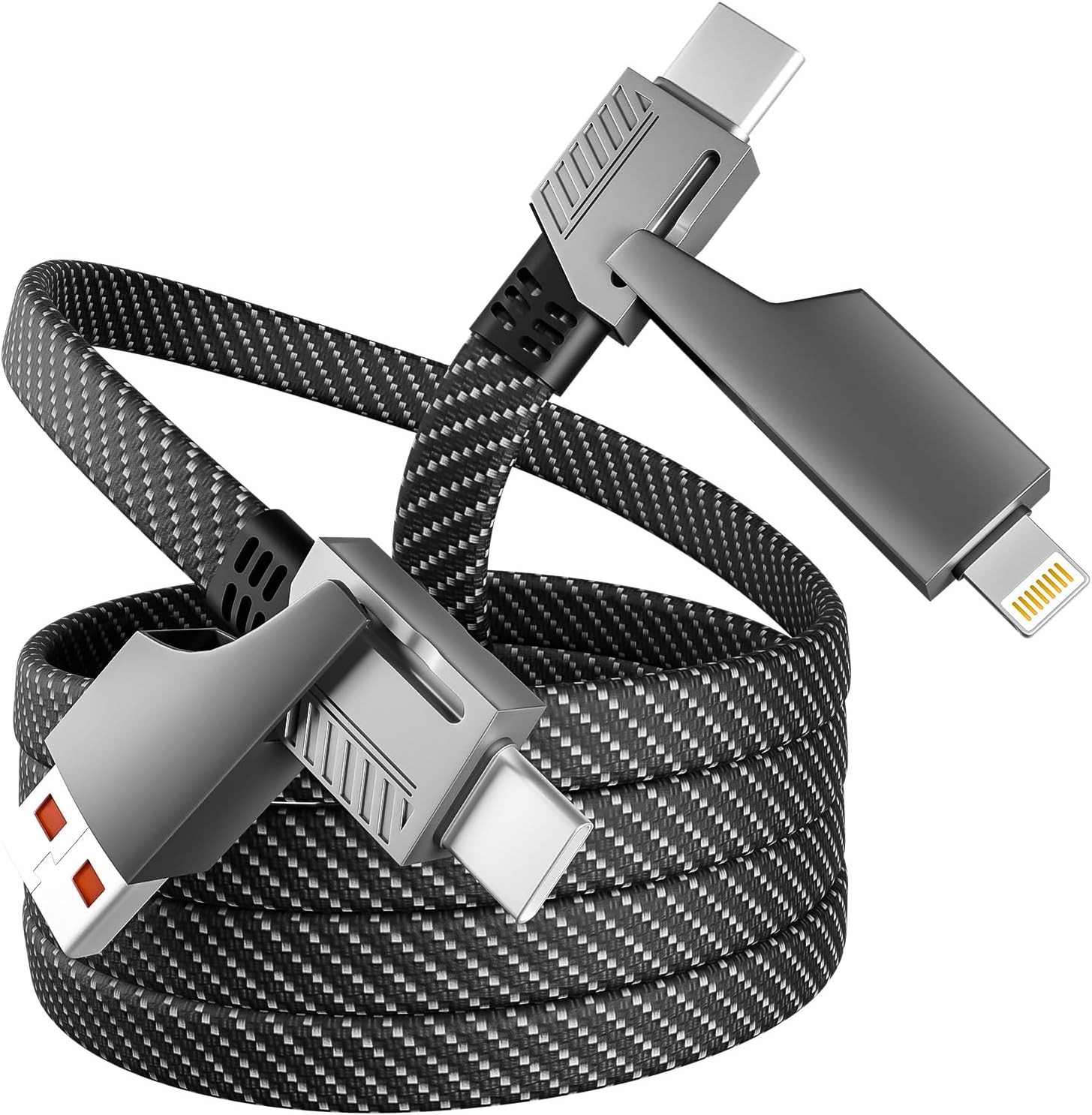 Cable de Carga 4 en 1 de Carga Rápida de 65W, Cable USB C 4 en 1 Ca...