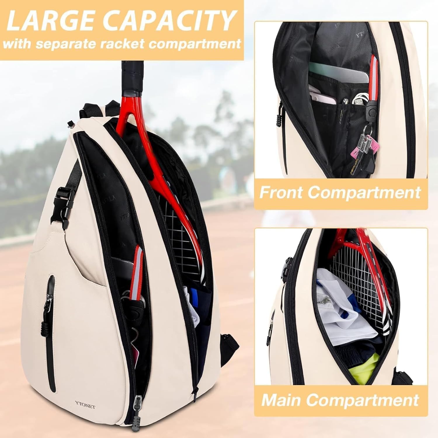 Ytonet - Bolsa de tenis, mochila de tenis para colgarse, bandolera...