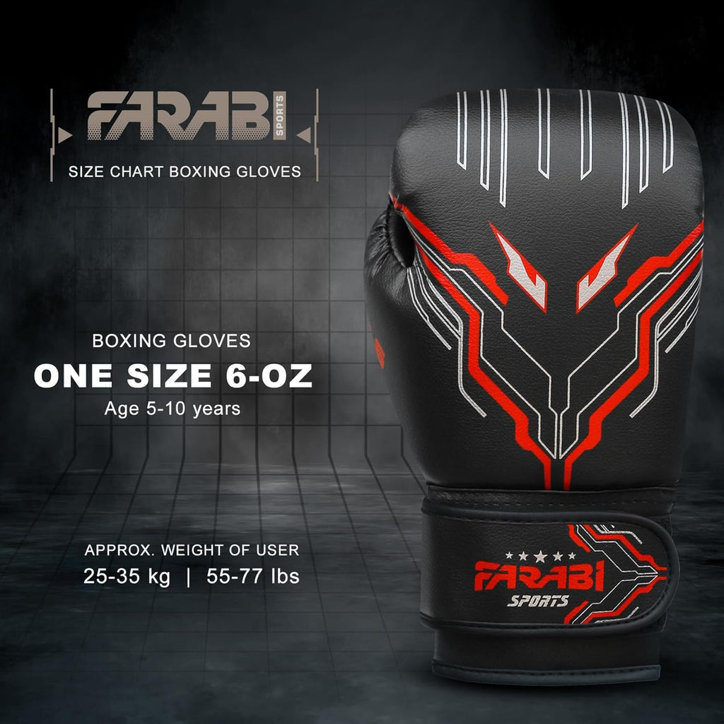 Farabi Sports Guantes de boxeo para niños y niñas, guantes de kickb...