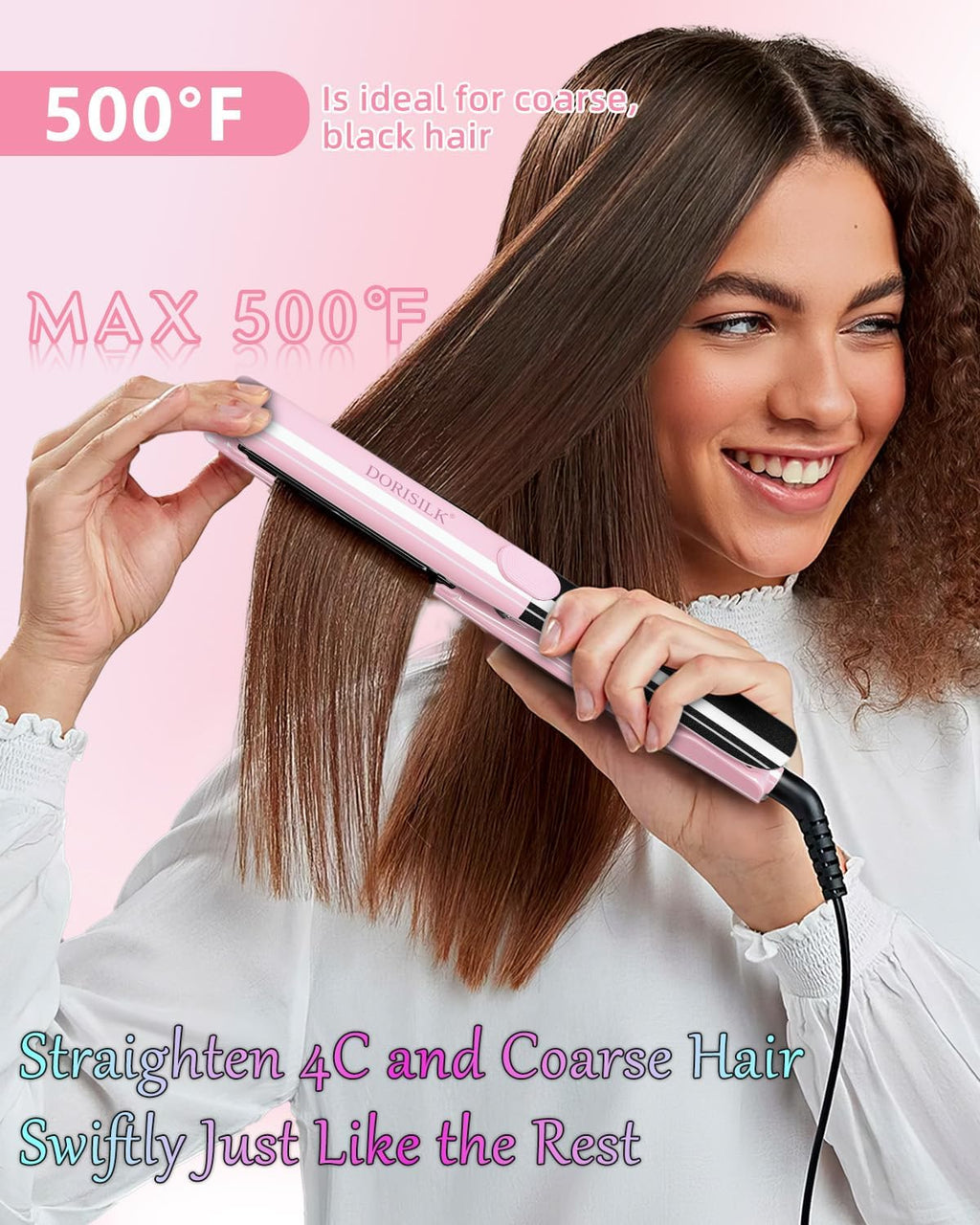 DORISILK Plancha de Cabello Profesional de Alta Temperatura de 500...