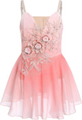 Vestido de patinaje artístico sobre hielo para niñas, lentejuelas b...