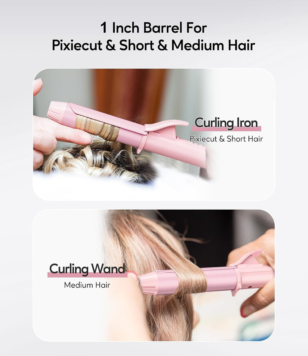 FARERY Mini rizador de pelo de 1 pulgada, mini rizador de pelo de c...